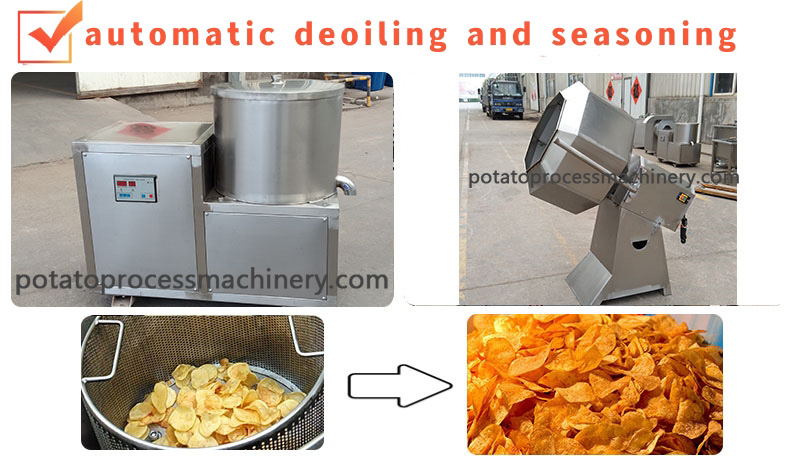 automatic potato chips deoiling and seasoning