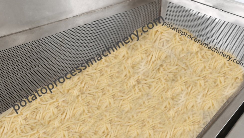 The importance of blanching is to maintain the color and taste of the potato chips, french fry