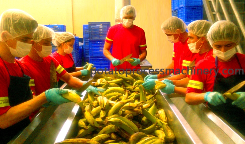 Banana chips peeling